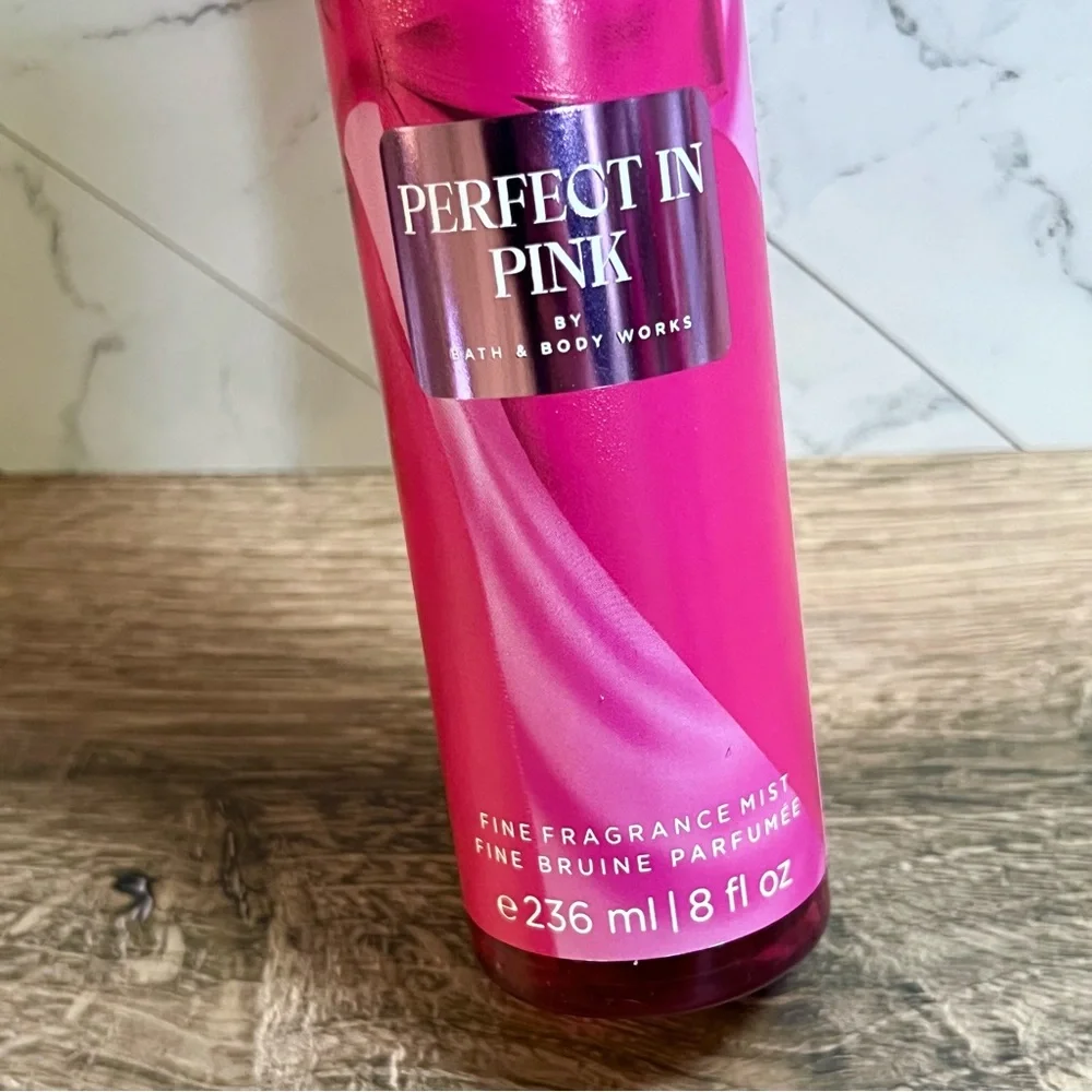 NEW Bath & Body Works PERFECT IN PINK 3 Piece Set Lot Lotion Body Wash Fine Mist